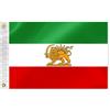 PLAIEI Vecchio Iran, bandiera da barca 30,5 x 45,7 cm, piccolo ex leone iraniano, sole, striscione, persia, storica rivoluzione iraniana, bandiera ATV barca con 2 occhielli in ottone per antichi