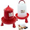 FINCA CASAREJO Pack Mangiatoia e Abbeveratoio con Piedini per Galline - Mangiatoia e Abbeveratoio Happy Chickens 12 kg e 10L - Plastica Resistente - Include Guida Pratica per l'Alimentazione delle