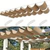 TopIdea Vela Ombreggiante a Onda Retrattile Tenda da Sole per Esterno Vele Ombreggianti Impermeabile Telo Parasole con Fune Occhiellato Protezione UV Tenda Vela per Giardino Terrazza 0.6x6M Cachi