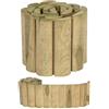 PSB Rotolo di legno tradizionale da 1 m, naturale, per giardino, prato, sentiero, recinzione, aiuole, grandi o piccole, trattato, con chiodini