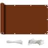 ZQXFZ Telo Frangi-Vista per Balcone 50x300cm con Corda e Fascette Impermeabile 160g/㎡ Protezione della Privacy Facile da Installare Frangivento da Esterno -Rosso Ruggine.