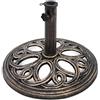 COSTWAY Base per Ombrellone, Ideale per Pali da 38-48mm, Base Ombrellone in Ghisa, Facile da Montare e Pulire, Bronzo