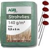 AGRI plus AGRIplus - Telo di Copertura, 9,8 x 6 m (58,8 m²), utilizzo Versatile, Estremamente Resistente agli Strappi per Una Protezione a Lungo Termine, permeabile all'Acqua (con 12 Chiodi in Metallo)