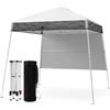 COSTWAY Gazebo Pop-up da Esterno 182 x 182 cm, Gazebo Pieghevole con 1 Parete Laterale, Gambe Inclinabili Regolabili e 4 Picchetti, Tendone Impermeabile per Feste, Campeggio e Picnic (Bianco)