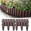 HENGMEI Bordatura per aiuole, 2,8 m, 10 pezzi, in plastica, effetto legno, Bordo in Plastica Flessibile per Giardino, 1 elemento (lunghezza x altezza): 28 cm x 24 cm
