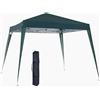 AND HOME Gazebo 3x3 Pieghevole Impermeabile, Richiudibile, ANTI-UV, Borsa Per Trasporto Inclusa, Stabile E Durevole, Gazebo 3x3 Con Struttura In Acciaio E Corde Antivento, Verde