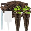 KEGAJEGA 100 spugne per la crescita con 50 etichette e 1 pinzetta, 2,3 x 6,5 cm, versatili, idroponiche, per sistemi da giardino idroponici interni (50 pezzi)