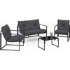 IDMarket - Nairobi Set di mobili da Giardino Bassi a 4 posti in Acciaio Grigio Antracite