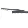 [en.casa] Tenda da Sole a Muro con Bracci Estensibili e Manovella 350 x 250 cm (LxP) Tettuccio Parasole con Protezione Raggi UV per Balconi Terrazze Vetrine - Grigio Scuro