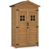 MCombo M MCombo casetta da giardino in legno resistente alle intemperie, casetta per attrezzi da esterno, per giardino terrazzo, casetta per attrezzi con 2 ripiani mobili, 57×109×180 cm, 1152 (natura)