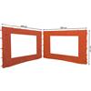 QUICK STAR Quick-Star - 2 pareti Laterali con Finestra in PVC per Gazebo, 3 x 4 m, Parete Laterale Arancia rossa