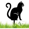 Générique Picchetto da cortile per gatti nero - per gatti in metallo 17/22/24 cm | Catty Nero da esterno, decorazioni per prato con sapienza raffinata per prato da cortile, patio, decorazione