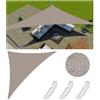 FlySoul Tenda a Vela Parasole Vela Ombreggiante Triangolare Impermeabile Tenda a Vela Giardino Protezione UV 98% Tende da Sole con Corda di Nylon e Anello D per Esterno Giardino 3.3x3.3x4.7M