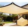 XUEDNGM Rete Ombreggiante da Giardino 200 x 250 cm Rete Parasole Resistente Ai Raggi Uv, Traspirante, Antistrappo Telo Ombreggiante per Piante Serra Fienile Canile, Color Crema