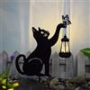 Starnearby Statua da Giardino Esterno Gatto in Metallo 2D con Luce Solare, Sagoma di Gatto da Giardino, Scultura Decorativa da Giardino, Decorazione per Cortile Prato Giardino