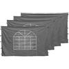 QUICK STAR 4 pareti laterali con finestra in PVC 300 x 195 cm per gazebo Sahara 3 x 3 m parete laterale grigio