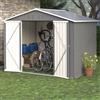 MOBETTRES Casetta da giardino in metallo, 8 x 4 FT con fondazione in metallo (senza pavimento), resistente alle intemperie, per giardino, terrazza (grigio, 8 x 6 piedi)