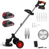 DISCORAMA TAGLIAERBA ELETTRICO DECESPUGLIATORE 21V CON RUOTE TAGLIABORDI DOPPIA BATTERIA