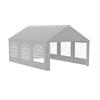 FIVMEN Gazebo per feste, 4 x 6 m, con 8 pareti laterali rimovibili, impermeabile, stabile, impermeabile, protezione solare, gazebo da giardino, tenda da giardino, colore grigio
