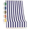 Home Tresor Tenda da Sole da Veranda e da Giardino in Tessuto Resistente, Ombreggiante, Idrorepellente, Protezione dai Raggi UV - Tenda a Caduta Fantasia Rigata (200x300 cm, Blu)