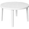 HOUSE COLLECTION Tavolo Zeus da Giardino Rotondo Ø92xh72cm Colore Bianco, in Polipropilene