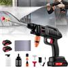 Litglobe Idropulitrice Portatile a Batteria,60 Bar/870 PSI Pistola Idropulitrice,480L/H High Pressure Cleaner con 2 Batterie,3 In 1 Ugello,Tubo da 5M,1500W Lavatrice Senza Fili per Auto, Giardino, Terrazza