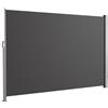 KARAT Tenda da sole laterale in alluminio, 200 x 350 cm, antracite, tenda da sole estraibile, oscurante e protezione dal vento per giardino, balcone e terrazza, tenda a rullo laterale con supporto a