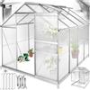tectake® Serra da Giardino con Telaio in Alluminio Anodizzato, Serra per Orto con Lastre Termoisolanti, Serra con Porta Scorrevole, Finestra a Tetto per Ventilazione, Base Stabile, 250x185x195 cm