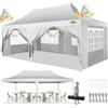 COBIZI Gazebo 3x6 Pieghevole Impermeabile con 6 Parete Laterale,Bianco