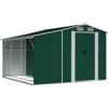 vidaXL Capanno da Giardino Verde 277x279x179 cm in Acciaio Zincato