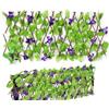 Generico Schermatura recinzione muro fiori piante artificiali | Traliccio espandibile foglie finte | Schermatura simulata pannelli traliccio giardino | Decorazione regolabile sfondo staccionata verde