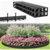 UISEBRT Bordo flessibile per prato, 24 m, con 100 ancore, in plastica, altezza 7,8 cm, colore nero