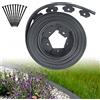 ACXIN Bordo per prato in plastica, 30 m, bordo flessibile per aiuole con ancora, in plastica, per giardino, decorazione (30 m x 5 cm, grigio chiaro)