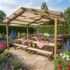 SUNWOOD Pergola Carport in legno 400x550 cm, in pino impregnato, Made in Italy