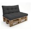 POKAR Set di Cuscini per Europallet Imbottito da 2 pezzi: 1x Cuscino-sedile 120x80cm + 1x Cuscino-schienale 120x40cm, per Divano da Giardino, per Interno ed Esterno, senza Pallet, antracite