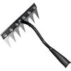 LZYWOD Rastrello da giardino in acciaio al carbonio - Strumento per rimuovere erbacce a mano a 5-8 denti, rastrello e per diserbo, cura del prato,