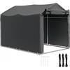 Outsunny Tenda Garage 2.2x1.6 m con Ingresso Avvolgibile, Corde e Picchetti, Garage Moto per Esterno in Metallo Zincato e PE, per Moto, Attrezzi da Giardino, Grigio Scuro
