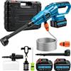 Hondony Idropulitrice ad alta pressione Idropulitrice ad alte prestazioni 120 Bar e caricabatterie con 2 batterie Idropulitrice portatile con ugello 6-in-1 e tubo da 5m/16,5ft per auto, innaffiare fiori