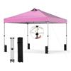 COSTWAY Gazebo Pieghevole Pop-up da 3 x 3 m, Gazebo da Giardino Impermeabile con Blocco Centrale, Borsa da Trasporto, Sacchi di Sabbia e Picchetti, Regolabile in Altezza (Rosa)