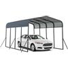 COSTWAY Tenda da Garage 440 x 300 cm, Tettoia per Auto in Metallo con Base Rinforzata e 4 Gambe Inclinate Aiiunte, Gazebo da Esterno per SUV, Feste e Barbecue