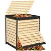 IDMarket - Bidone per compost in legno da 500 litri