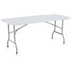 Strattore Tavolo da Campeggio Birreria Birra Giardino Pieghevole Sagra Plastica Catering Picnic Buffet - 180 x 70 x 74 cm in Bianco