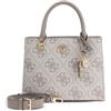 GUESS borsetta borsa a tracolla Noelle II Multi Compartment Satchel Dark Taupe Logo avorio