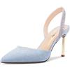 Castamere Donna Spillo Alto High Tacco Heel a Punta Pumps Slingback Slip-on Diamante Cristallo 8.5 CM Heels Verde 39 EU