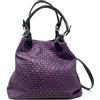 Chicca Borse Borsa a Mano Stampa Intrecciata da Donna con Tracolla in vera pelle made in Italy - 34x29x18 Cm (Cuoio)