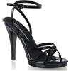Pleaser EU-FLAIR-436 FLA436/B/M, Sandali col tacco donna, Nero (Noir - Schwarz (Blk pat/blk)), 37