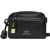 Armani Exchange Borsa a tracolla nera da donna con logo e lucchetto UNI
