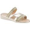 Loren, Sandalo da donna con borchie dorate, Oro, 40 EU