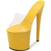 BeAUZQ Sandali con Plateau Tacco Alto a Spillo da 8 Pollici da Donna Sexy Stripper Party Club Pole Dancing Mules Sandali Scarpe Plus Size Unisex,Giallo,39 EU