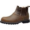 generico Scarpe da Uomo Stivali Alti in Pelle Stivali Corti Piatti in Pelle Vintage con Punta Stivaletti Pelliccia (Brown, 45)